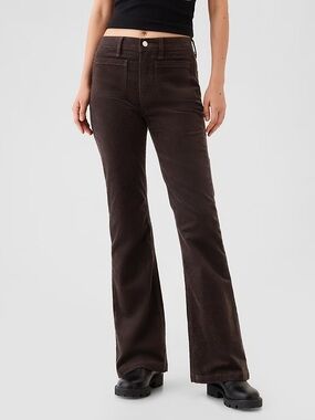 GAP Women's Dark Brown Flare Corduroy Pants